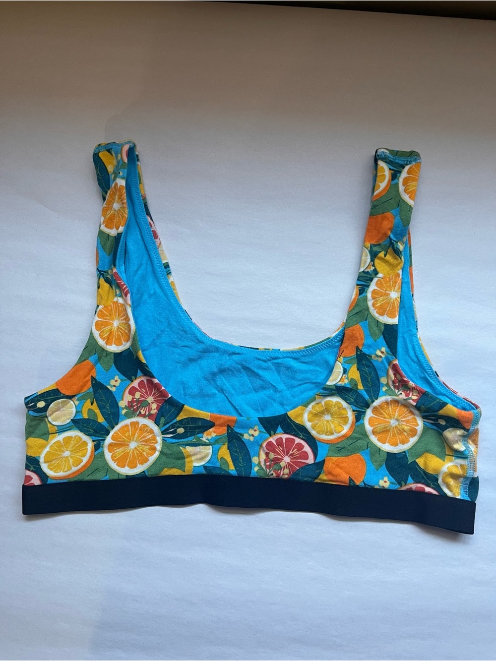 MeUndies Citrus-Print Micro-Modal Bralette Medium - Picture 3 of 5